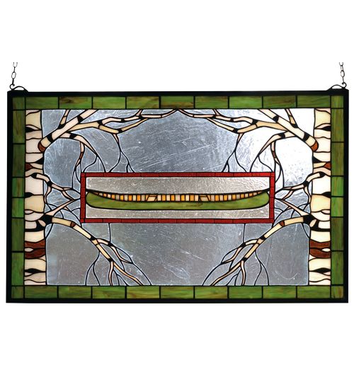 North Country Canoe Stained Glass Window